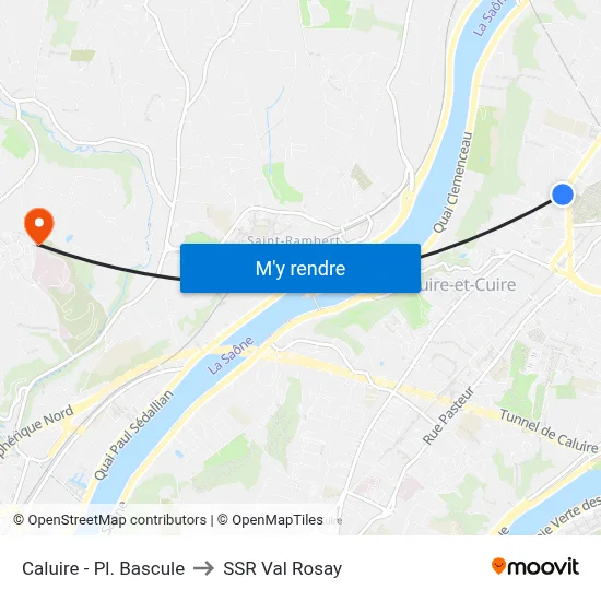 Caluire - Pl. Bascule to SSR Val Rosay map