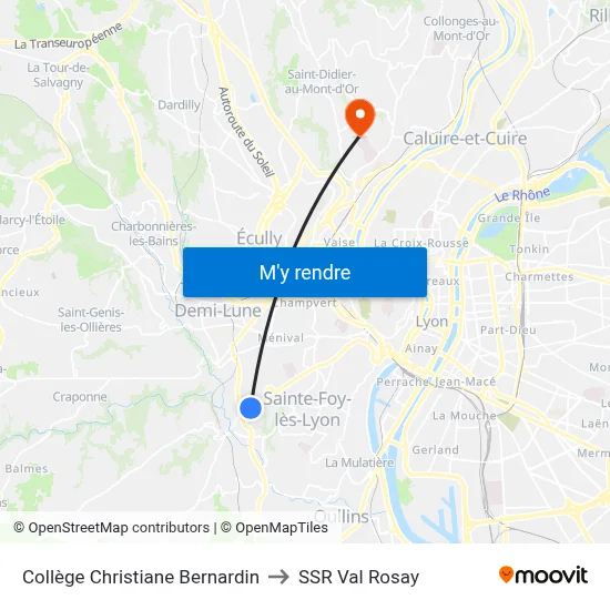 Collège Christiane Bernardin to SSR Val Rosay map