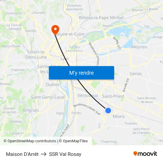 Maison D'Arrêt to SSR Val Rosay map