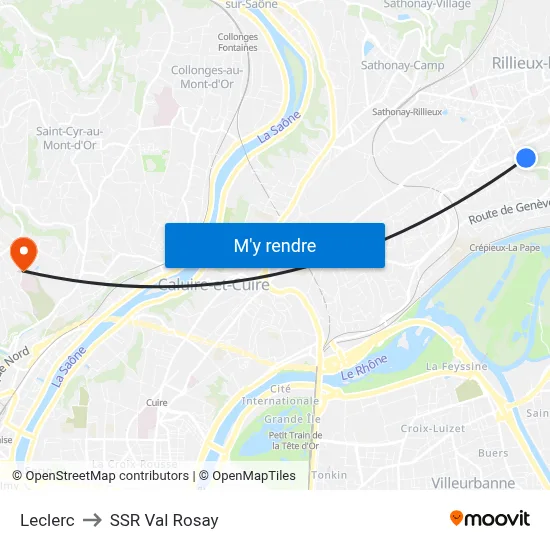 Leclerc to SSR Val Rosay map