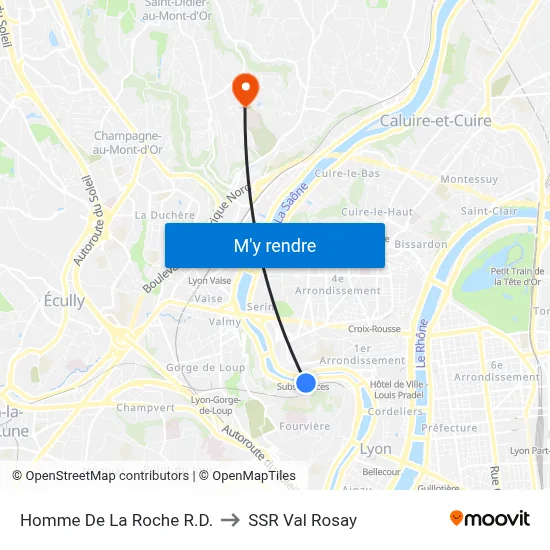 Homme De La Roche R.D. to SSR Val Rosay map