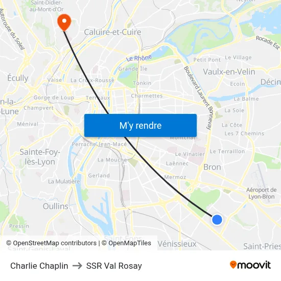 Charlie Chaplin to SSR Val Rosay map