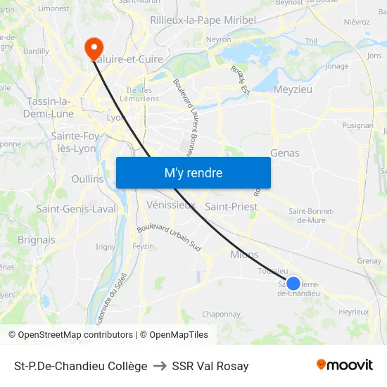 St-P.De-Chandieu Collège to SSR Val Rosay map