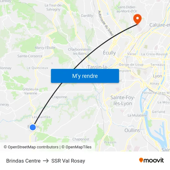 Brindas Centre to SSR Val Rosay map