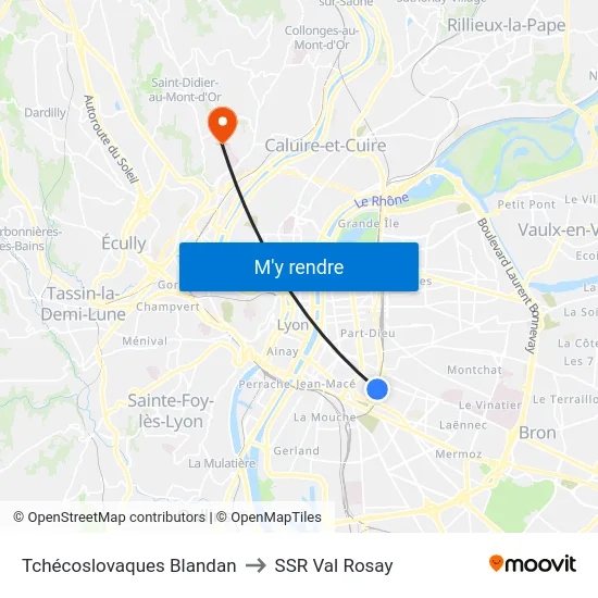 Tchécoslovaques Blandan to SSR Val Rosay map