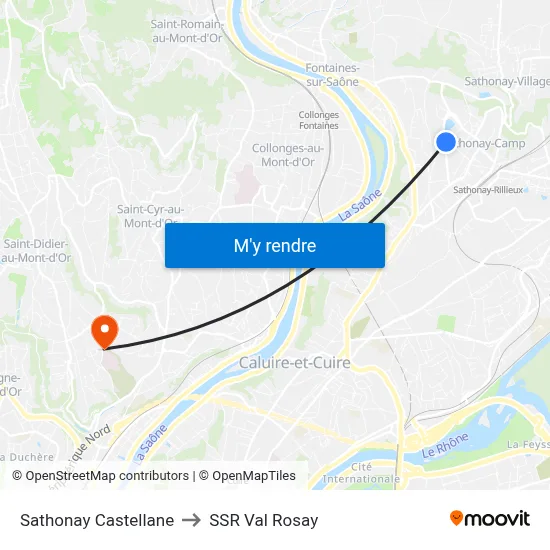 Sathonay Castellane to SSR Val Rosay map