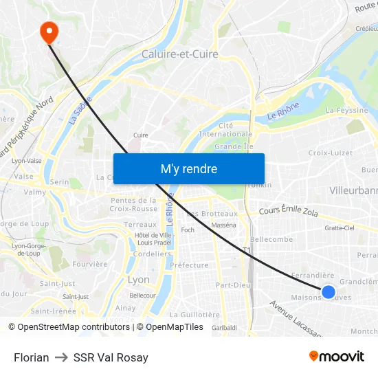 Florian to SSR Val Rosay map