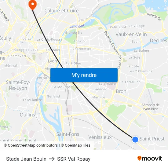 Stade Jean Bouin to SSR Val Rosay map