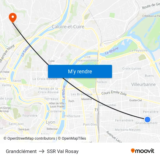 Grandclément to SSR Val Rosay map