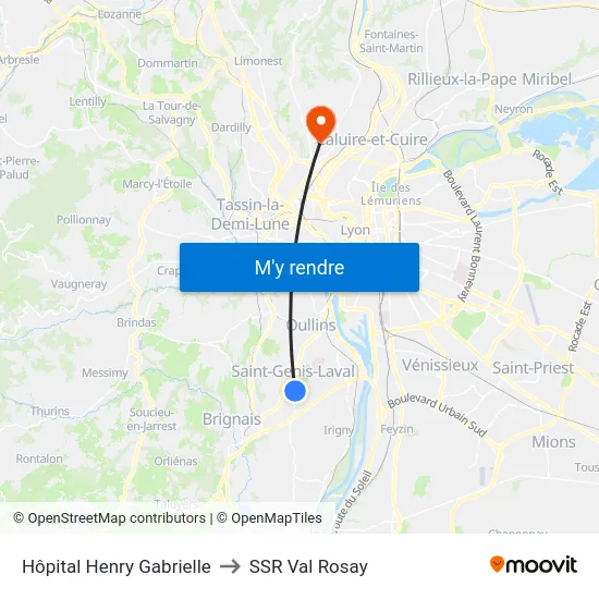 Hôpital Henry Gabrielle to SSR Val Rosay map