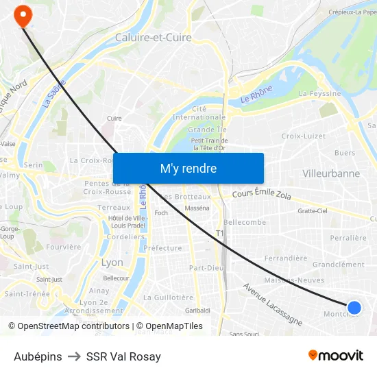 Aubépins to SSR Val Rosay map
