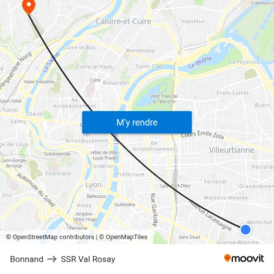 Bonnand to SSR Val Rosay map