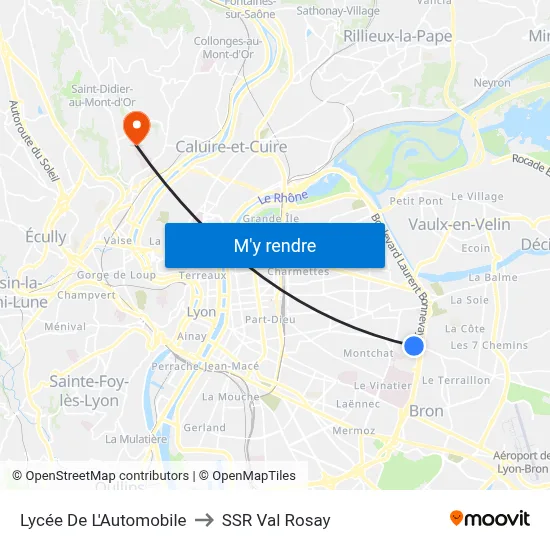 Lycée De L'Automobile to SSR Val Rosay map