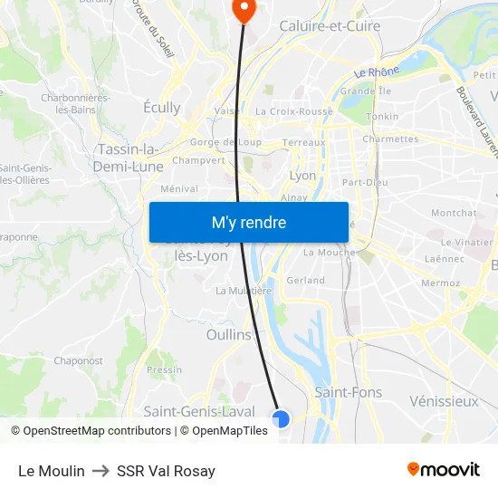 Le Moulin to SSR Val Rosay map