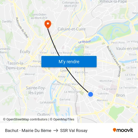 Bachut - Mairie Du 8ème to SSR Val Rosay map