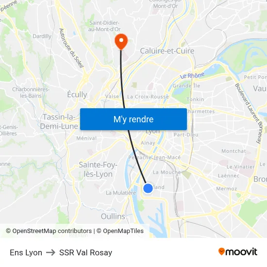 Ens Lyon to SSR Val Rosay map