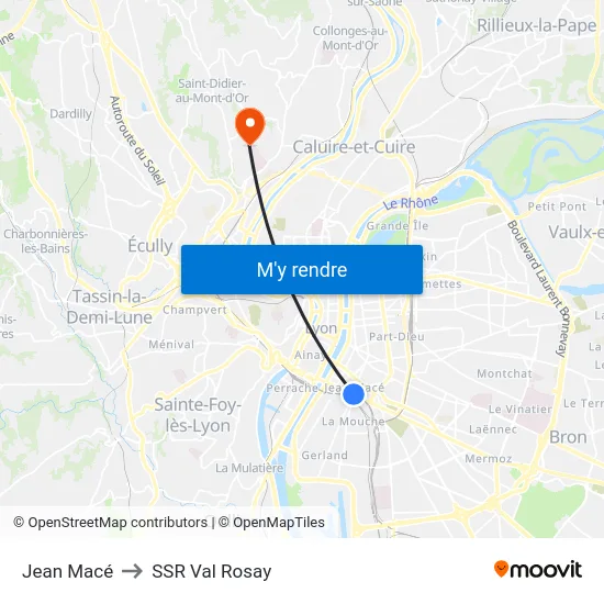 Jean Macé to SSR Val Rosay map
