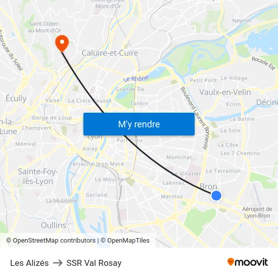 Les Alizés to SSR Val Rosay map