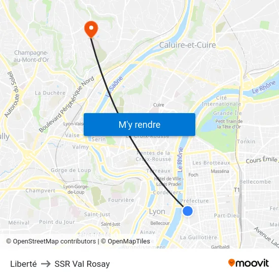 Liberté to SSR Val Rosay map