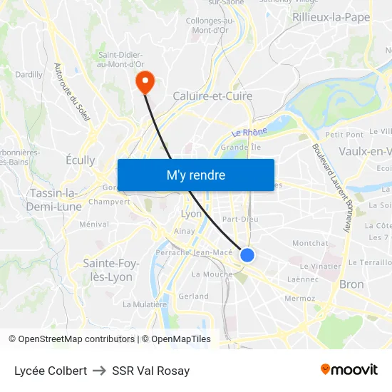 Lycée Colbert to SSR Val Rosay map