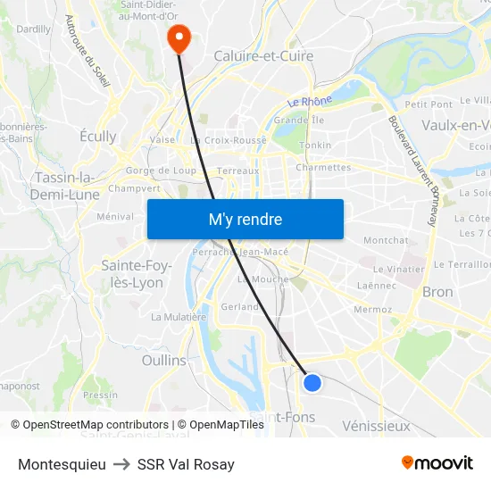 Montesquieu to SSR Val Rosay map