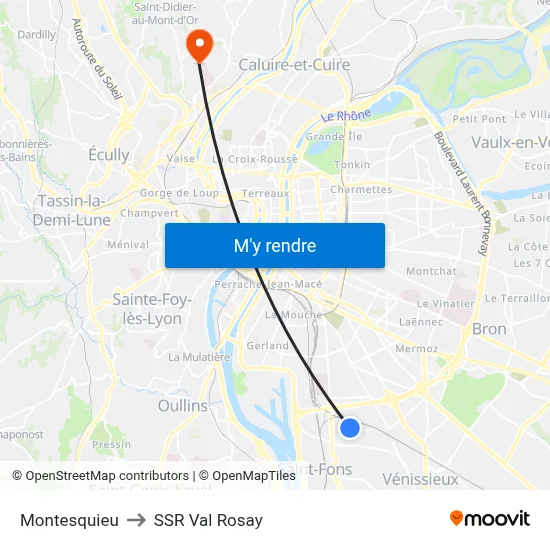 Montesquieu to SSR Val Rosay map