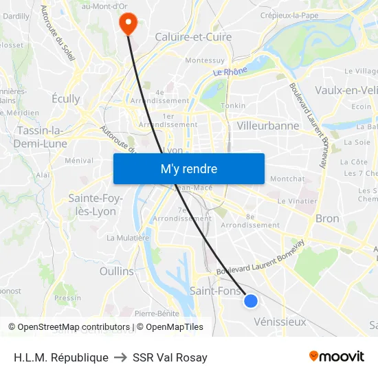 H.L.M. République to SSR Val Rosay map