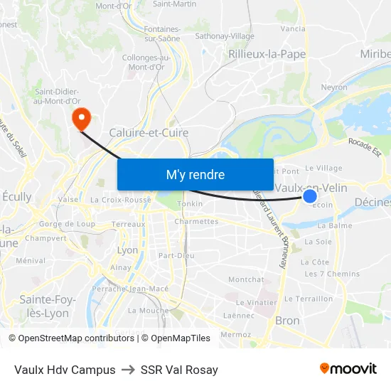 Vaulx Hdv Campus to SSR Val Rosay map