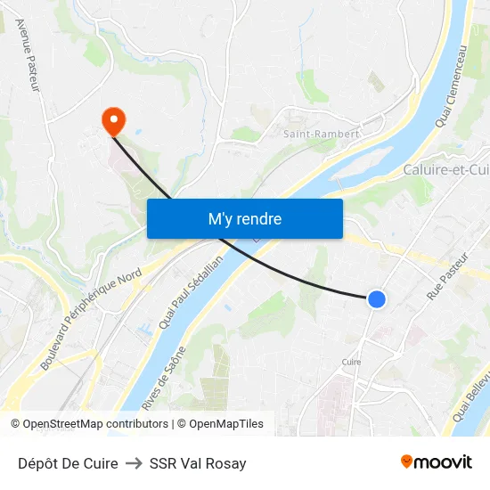 Dépôt De Cuire to SSR Val Rosay map