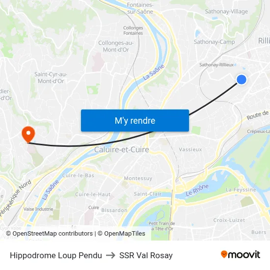 Hippodrome Loup Pendu to SSR Val Rosay map