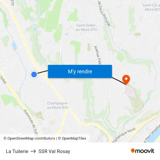 La Tuilerie to SSR Val Rosay map