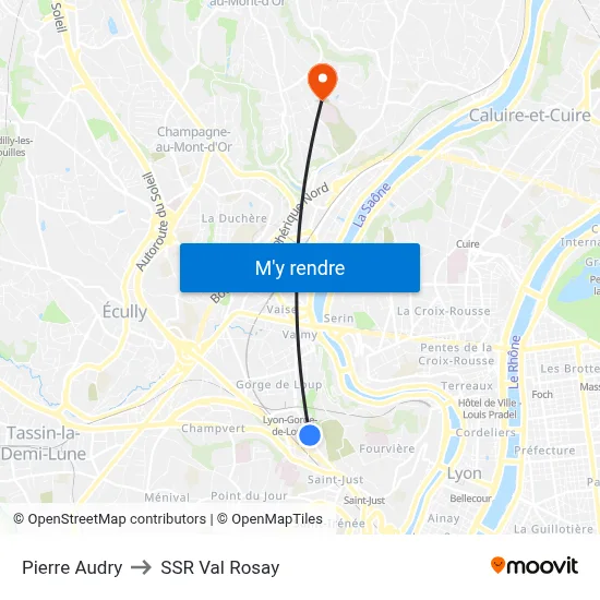 Pierre Audry to SSR Val Rosay map