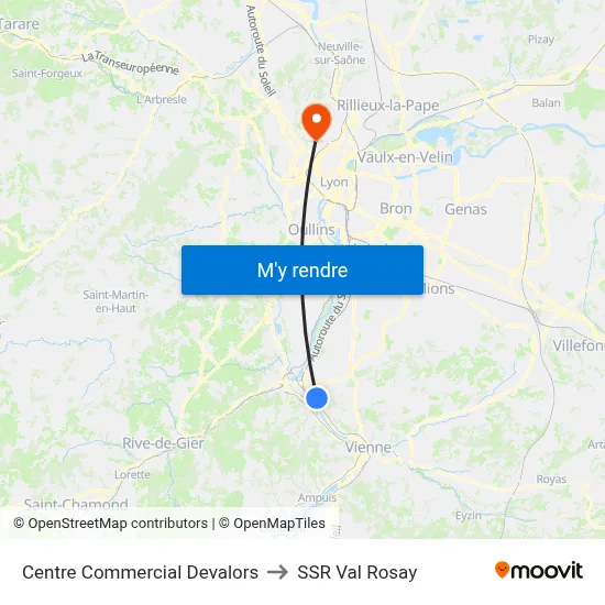 Centre Commercial Devalors to SSR Val Rosay map
