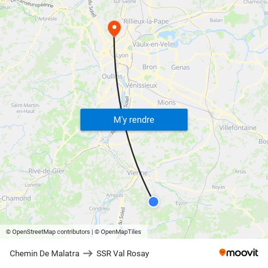 Chemin De Malatra to SSR Val Rosay map