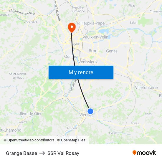 Grange Basse to SSR Val Rosay map