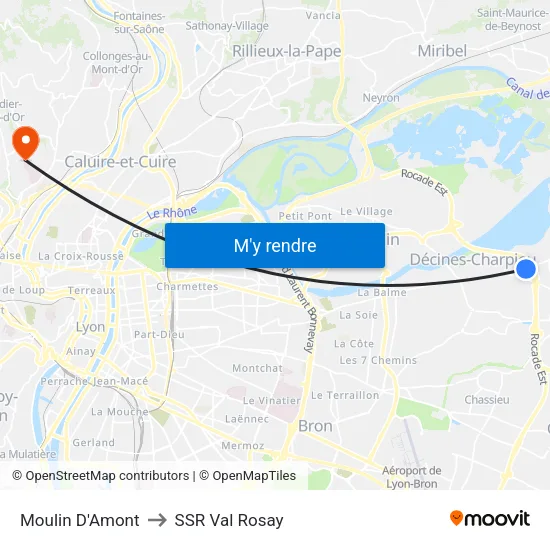 Moulin D'Amont to SSR Val Rosay map