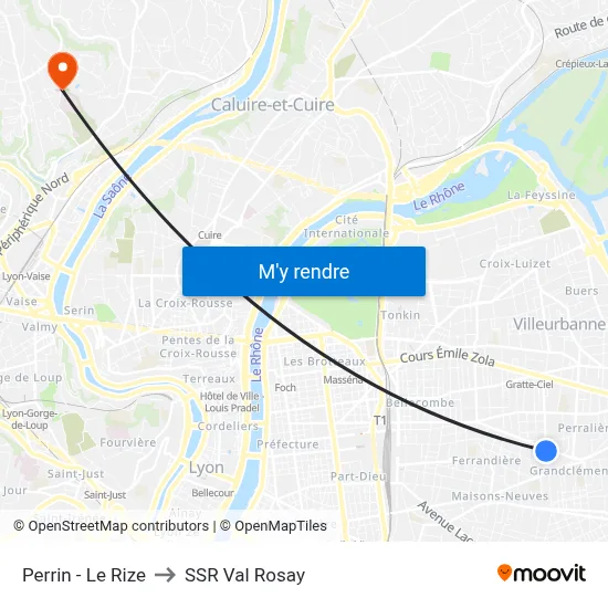Perrin - Le Rize to SSR Val Rosay map