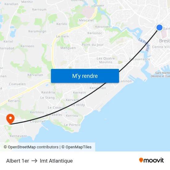 Albert 1er to Imt Atlantique map