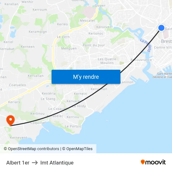 Albert 1er to Imt Atlantique map