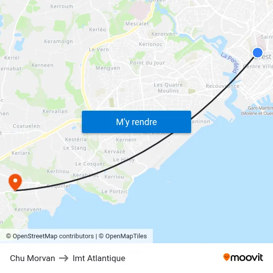 Chu Morvan to Imt Atlantique map