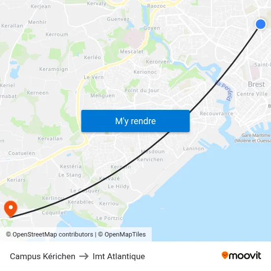 Campus Kérichen to Imt Atlantique map