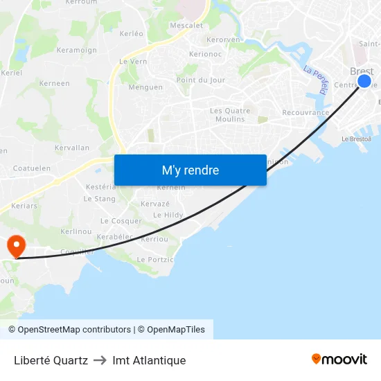 Liberté Quartz to Imt Atlantique map