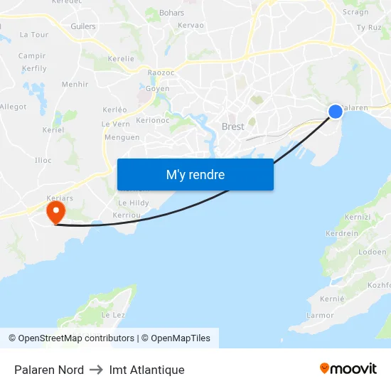 Palaren Nord to Imt Atlantique map