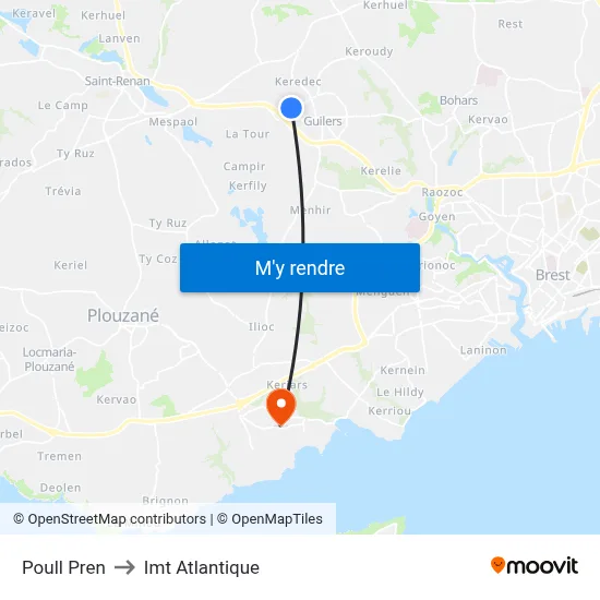 Poull Pren to Imt Atlantique map