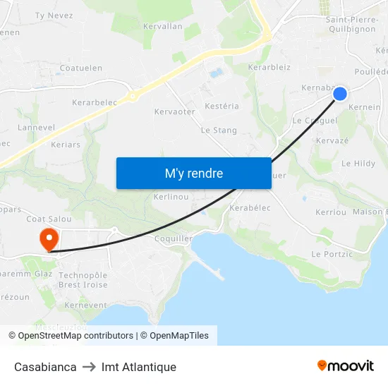 Casabianca to Imt Atlantique map