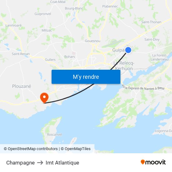 Champagne to Imt Atlantique map