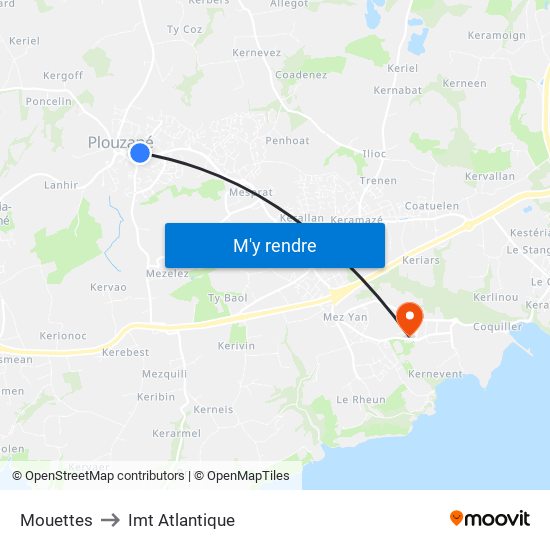 Mouettes to Imt Atlantique map