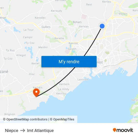 Niepce to Imt Atlantique map