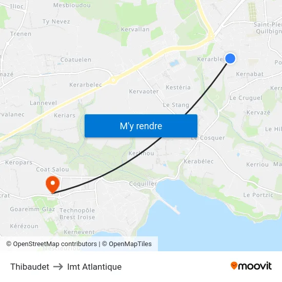 Thibaudet to Imt Atlantique map