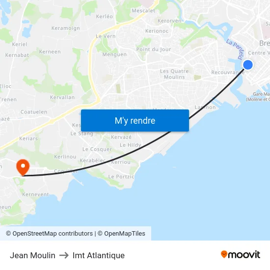 Jean Moulin to Imt Atlantique map